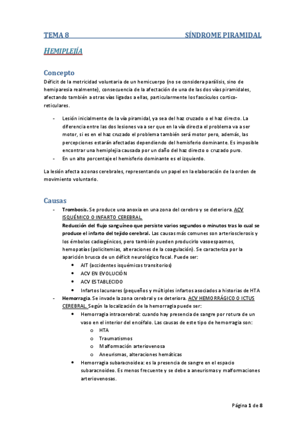 Miniatura del documento Tema 8. Lesión vía piramidal. Hemiplejía.pdf