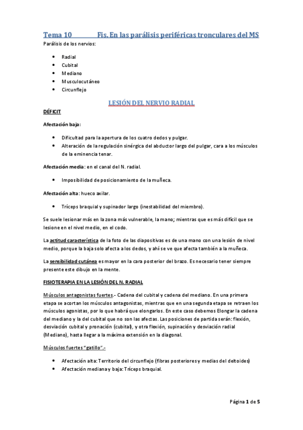 Miniatura del documento Tema 10. Fis. Parálisis periféricas Tronculares del MS.pdf