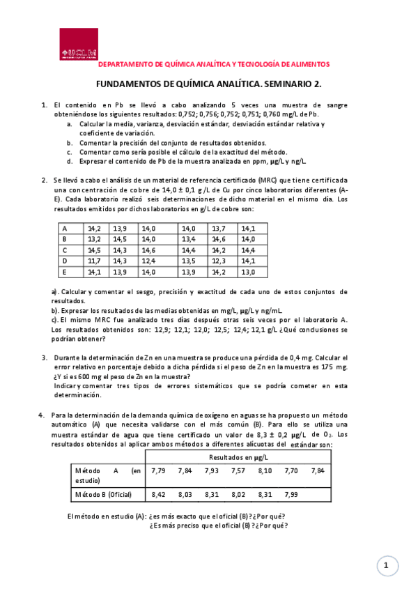 Miniatura del documento Seminario 2. Enunciados y resuelto