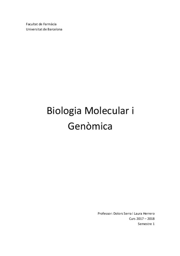 Miniatura del documento Biologia Molecular i Genòmica Bloc 1 Tema 1.pdf