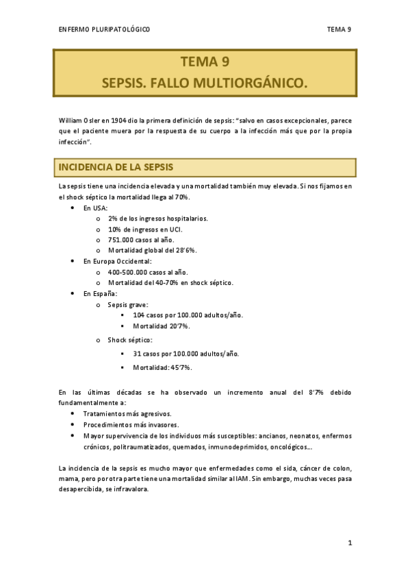 Miniatura del documento Tema 9. Sepsis. Fallo Multiorgánico.pdf
