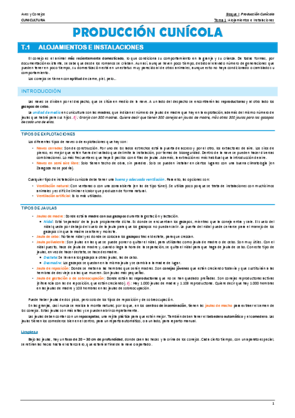 Miniatura del documento Cunicultura- Apuntes completos.pdf