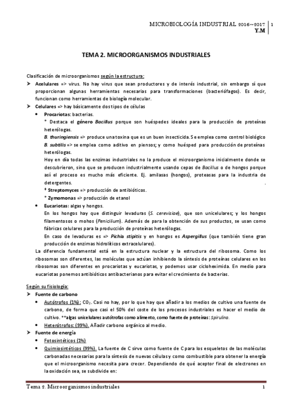 Miniatura del documento Tema 2. Microorganismos industriales.pdf