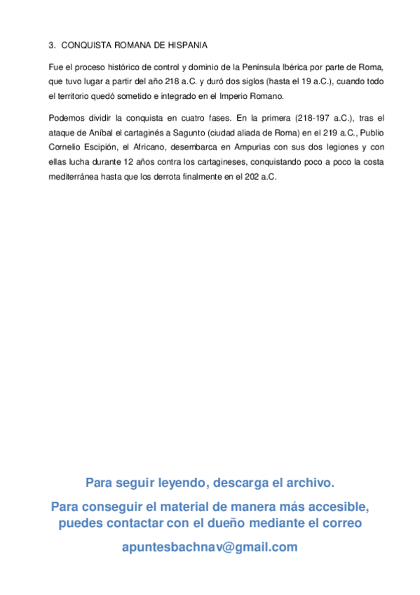 Miniatura del documento 3. Conquista romana de Hispania