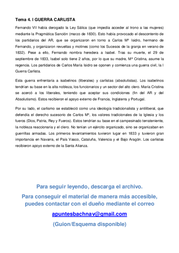 Miniatura del documento A4. Primera Guerra Carlista