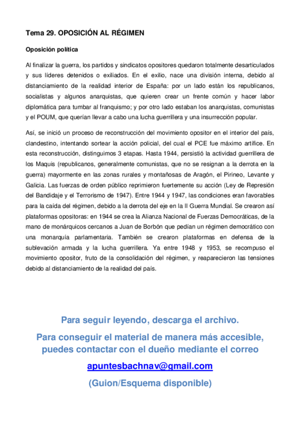 Miniatura del documento B29. Oposición al régimen 