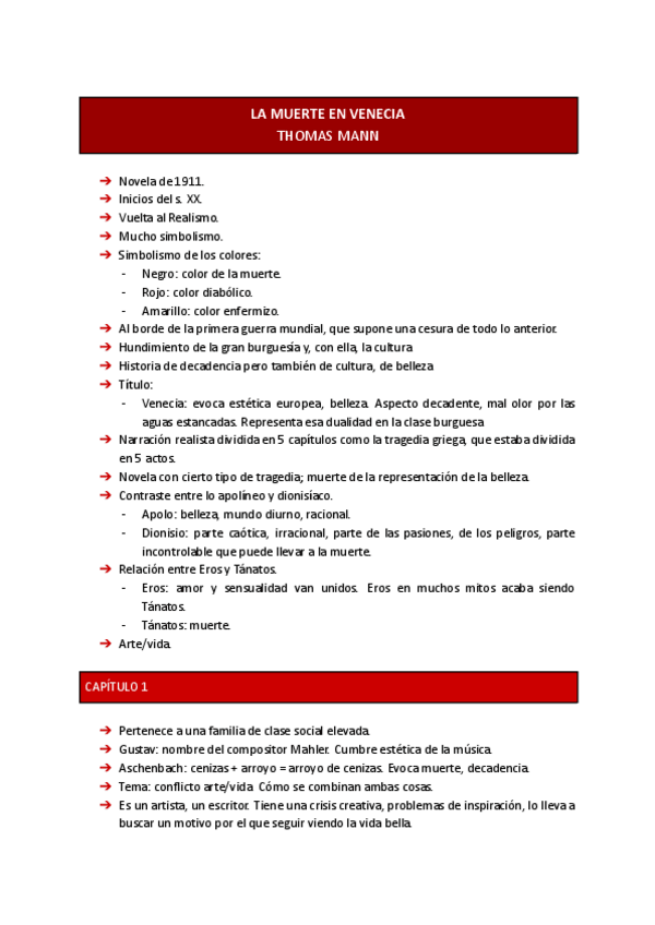 Miniatura del documento Resumen y análisis - La muerte en Venecia.pdf