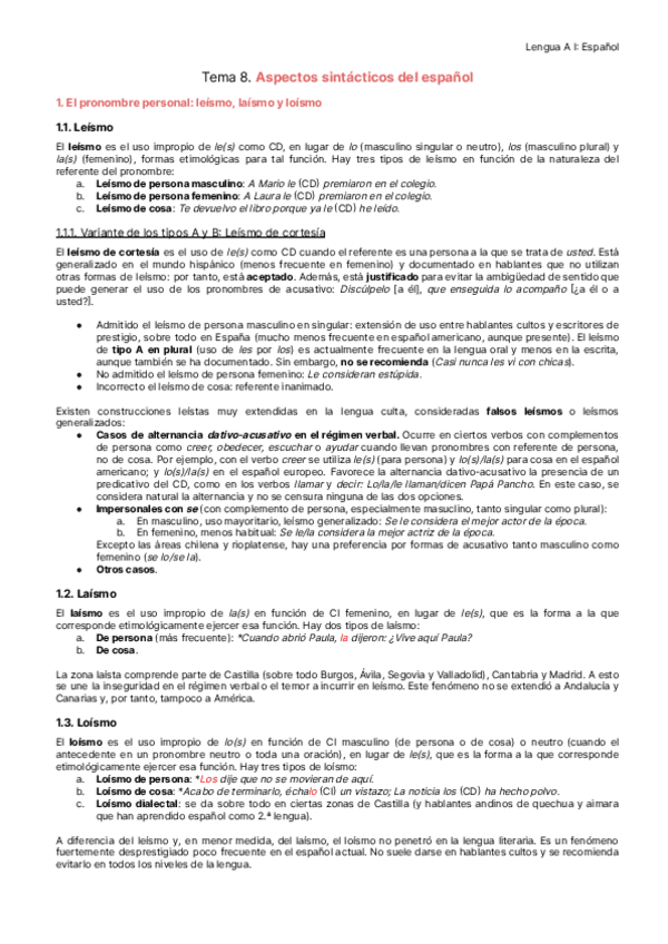 Miniatura del documento Tema 8. Aspectos sintácticos del español.pdf