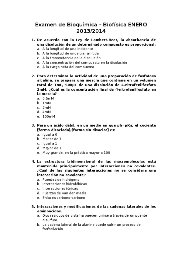 Miniatura del documento Examen de Bioquímica (enero 2014).docx