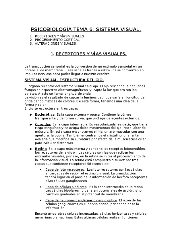 Miniatura del documento Tema 6 Psicobiologia Sistema visual.docx