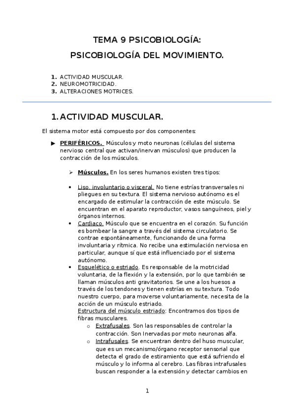Miniatura del documento Tema 9 Psicobiología Piscobiología del movimiento.docx