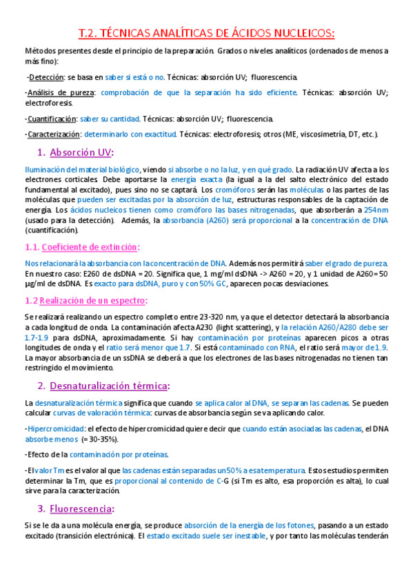 Miniatura del documento Tema 2. Técnicas analíticas de ácidos nucleicos..pdf