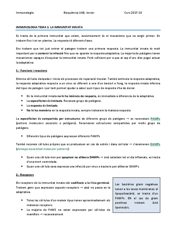 Miniatura del documento IMMUNOLOGIA TEMA 1 - IMMUNITAT INNATA.pdf