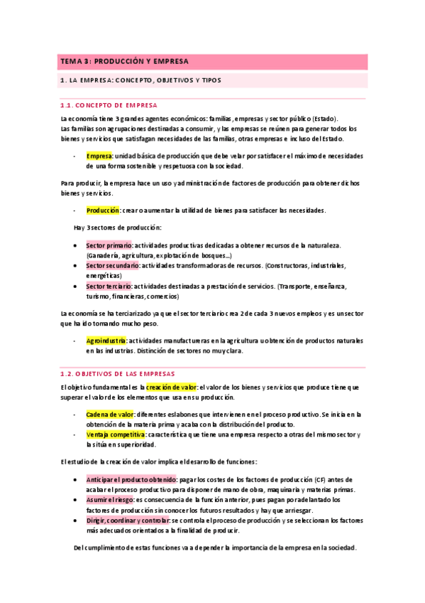 Miniatura del documento Resumen tema 3 - Producción y empresa