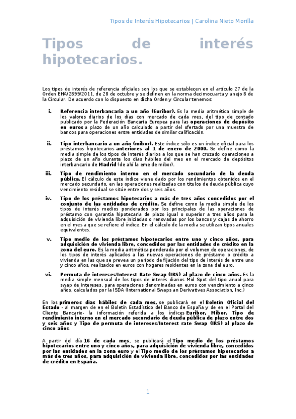 Miniatura del documento Tipos de interés hipotecarios.doc