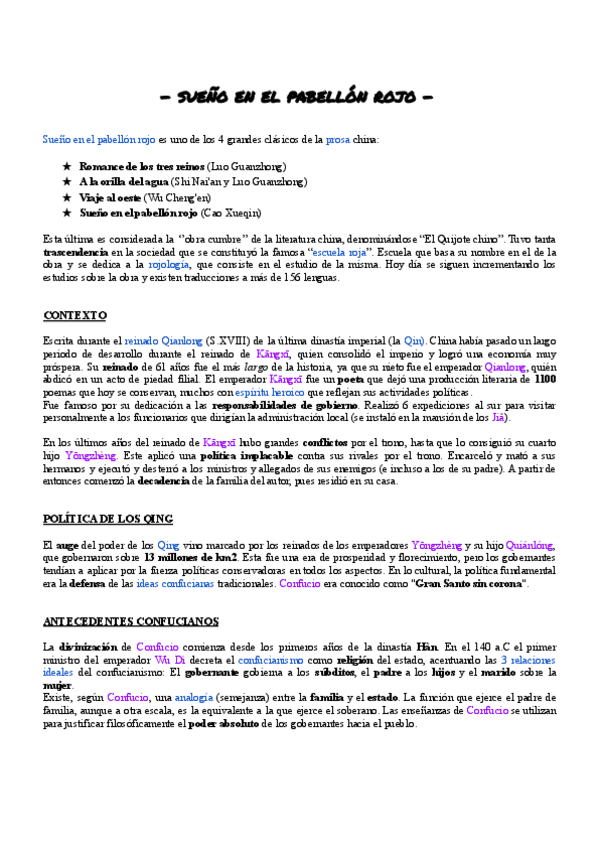 Miniatura del documento Lit. China - Sueño en el Pabellón Rojo