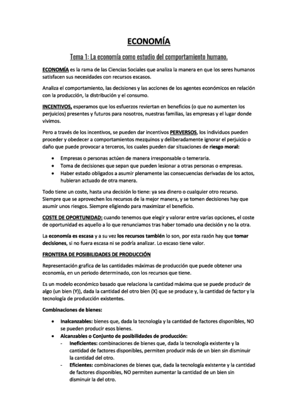 Miniatura del documento Introducción a la economía TEMA 1