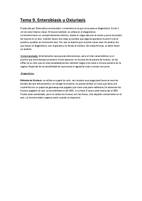 Miniatura del documento Tema 9. Enterobiasis u Oxiuriasis.pdf