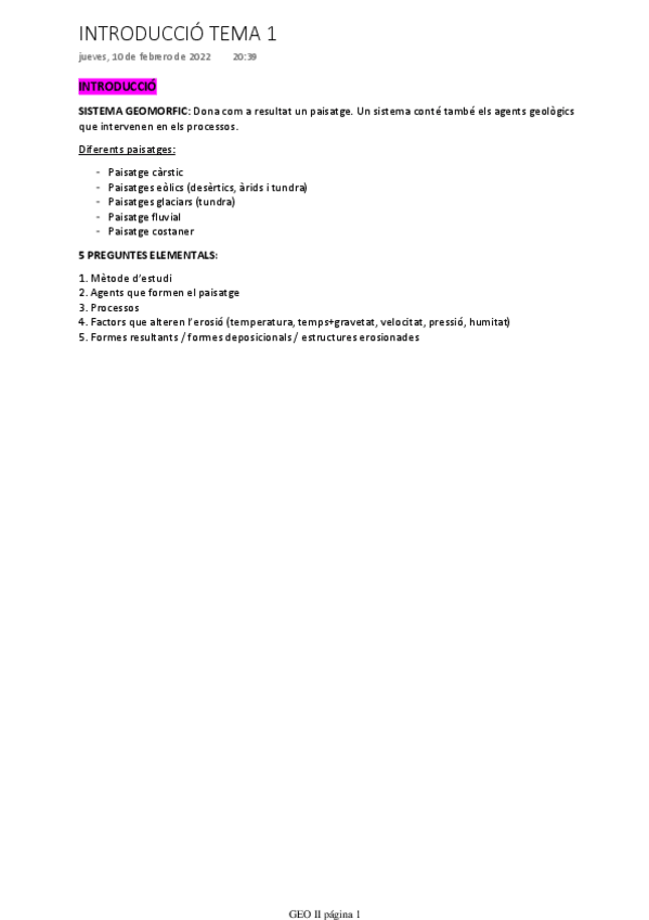 Miniatura del documento TEMA 1 - GEOMORFOLOGIA