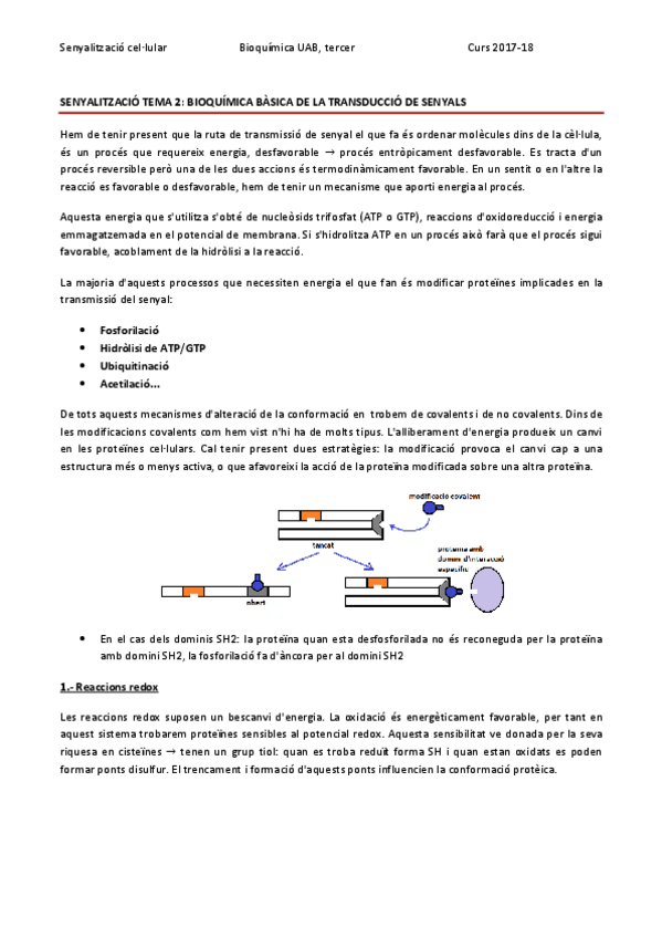 Miniatura del documento SENYALITZACIÓ TEMA 2 - BIOQUÍMICA BÀSICA DE LA TRANSDUCCIÓ DE SENYALS.pdf