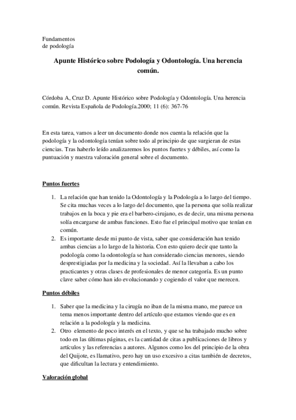 Miniatura del documento Tarea 5. Apunte Histórico sobre Podología y Odontología. Una herencia común..docx