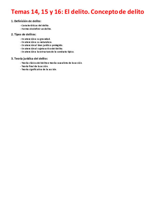 Miniatura del documento Tema 14- 15 y 16 - El delito. Concepto de delito.pdf