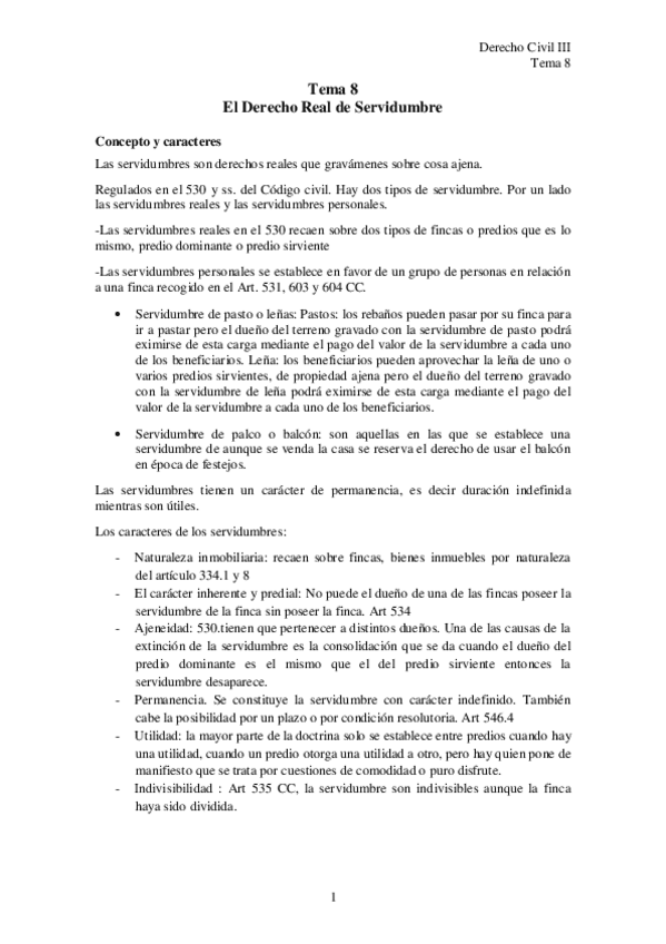 Miniatura del documento Tema 8 El Derecho Real de Servidumbre.pdf