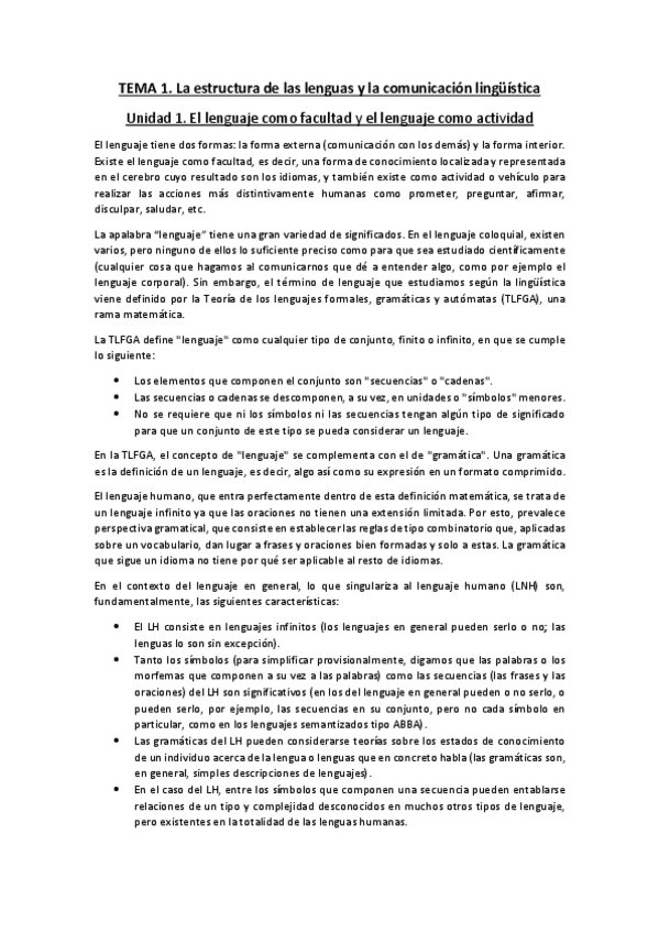 Miniatura del documento Lingüística. Apuntes completos.