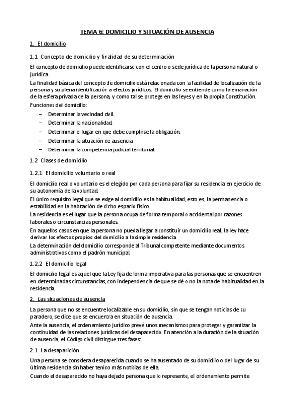 Miniatura del documento Tema 6 Domicilio y situación de ausencia.pdf