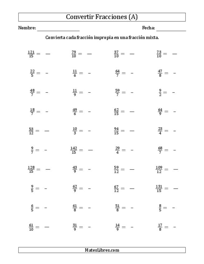 Miniatura del documento Hojas-de-Ejercicios-de-Fracciones-Convertir-de-Fracciones-Impropias-a-Fracciones-Mixtas.pdf