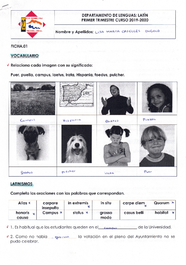 Miniatura del documento Ficha 1 Tema 1 Latín