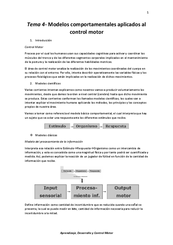 Miniatura del documento Tema 4- Modelos comportamentales aplicados al control motor.pdf