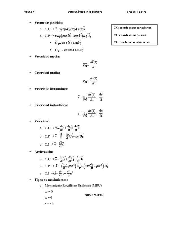 Miniatura del documento Formulario-Cinematica-del-punto-Fisica-I.pdf