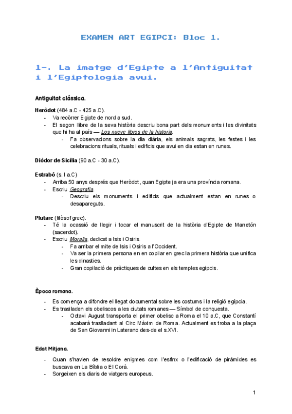 Miniatura del documento Bloc 1 (1r examen) Art Egipci.pdf