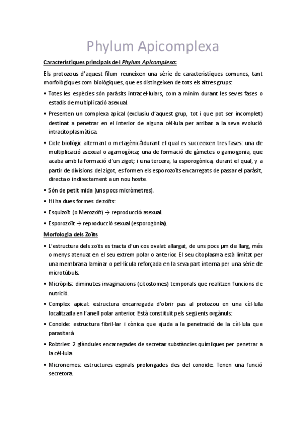 Miniatura del documento Phylum Apicomplexa