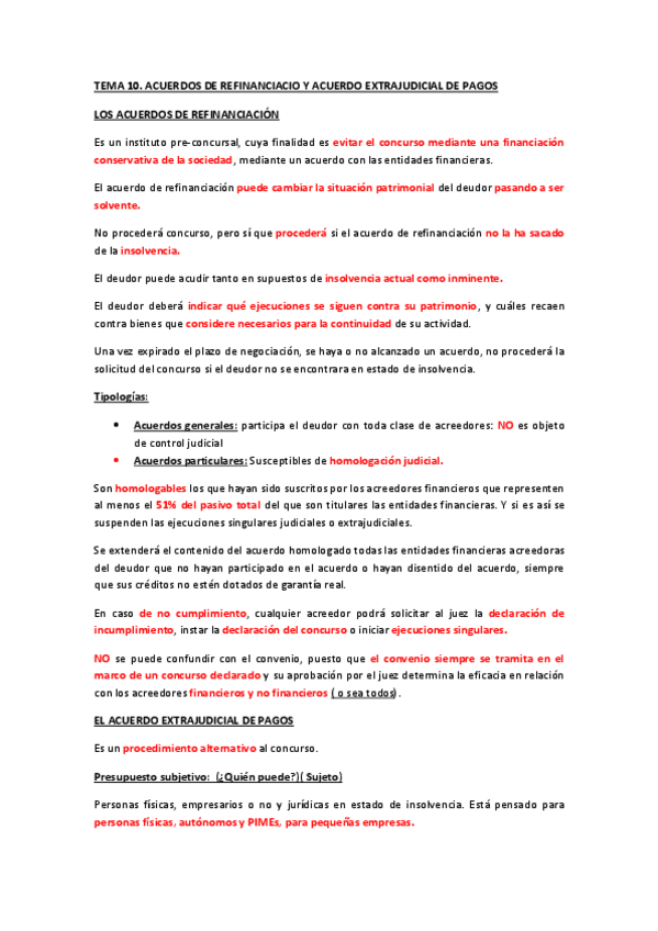 Miniatura del documento TEMA 10. ACUERDOS DE REFINANCIACIO Y ACUERDO EXTRAJUDICIAL DE PAGOS.pdf