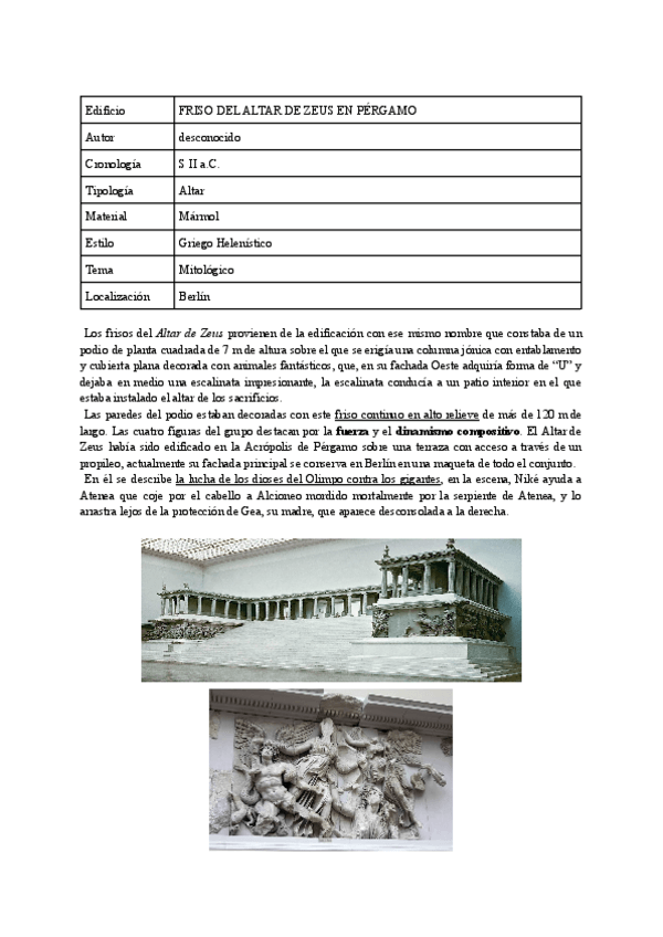Miniatura del documento Friso del Altar de Zeus en Pérgamo