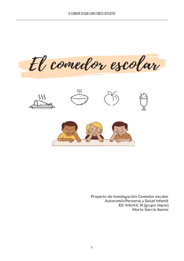 Miniatura del documento HÁBITOS ALIMENTICIOS. Comedor escolar.