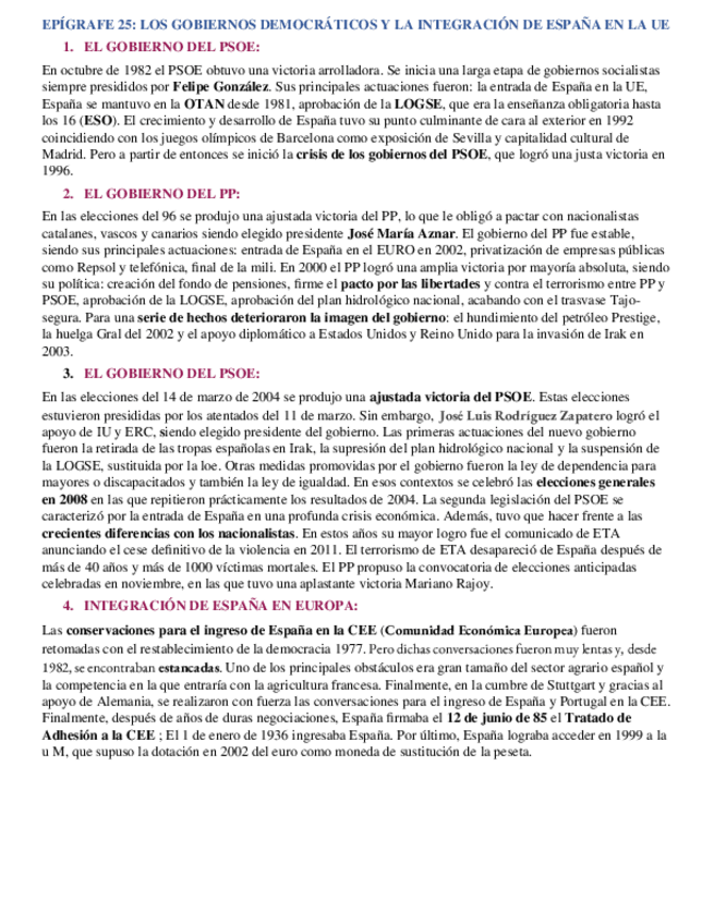 Miniatura del documento BLOQUE 12. EPIGRAFE 25. La integración de España en Europa. Consecuencias económicas y sociales. La modernización de las infraestructuras. El Programa de Convergencia y la creación del euro..docx