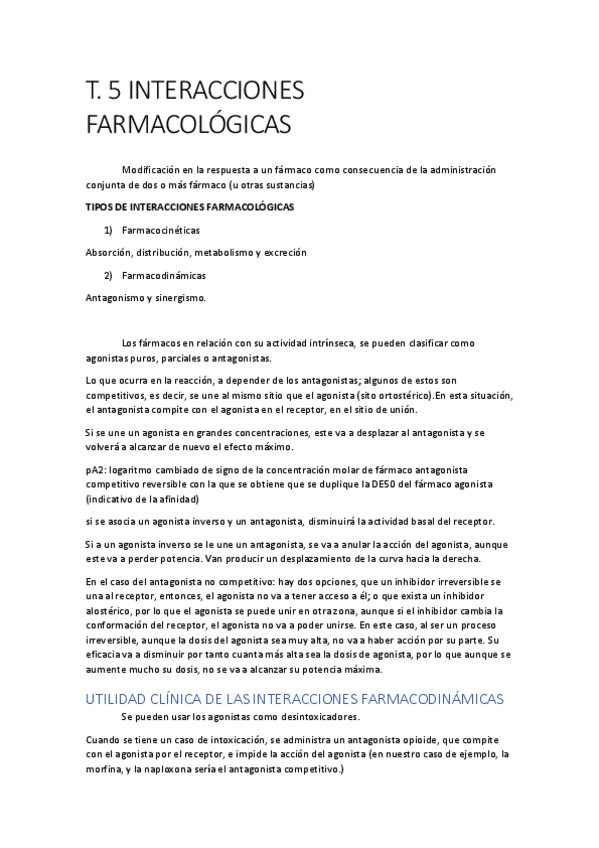 Miniatura del documento T. 5 INTERACCIONES FARMACOLÓGICAS.pdf