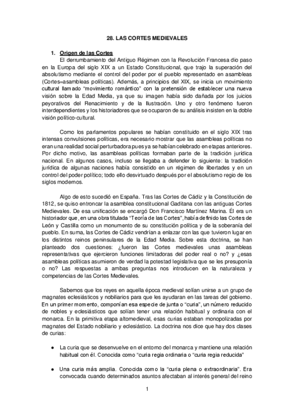Miniatura del documento Las cortes medievales