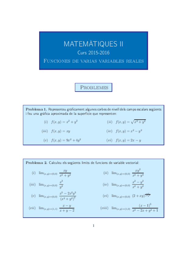 Miniatura del documento Problemes-Funcions-Varias-Variables.pdf
