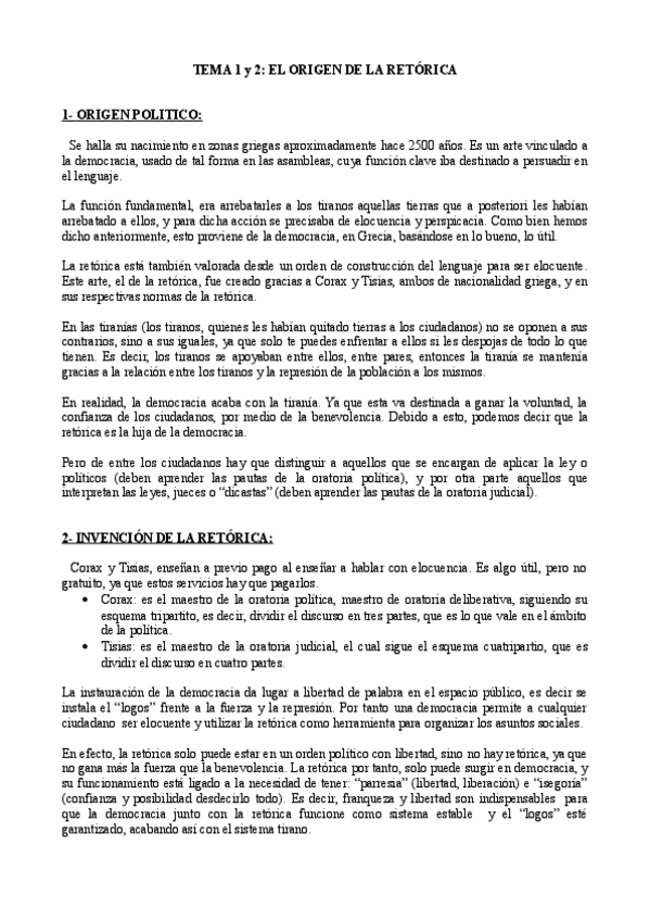 Miniatura del documento Tema 1 y 2 origen de la retórica.pdf