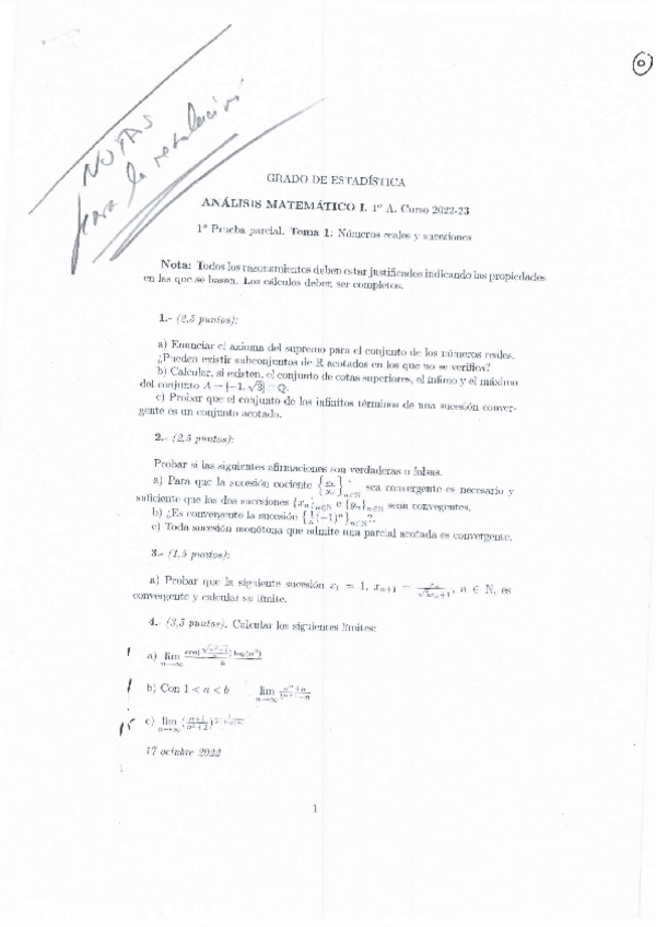 Miniatura del documento SOLUCIONES-Y-NOTAS-Parcial-1-Anal-I-2022-23.pdf