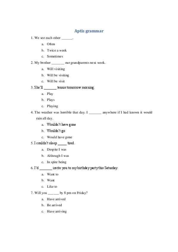 Miniatura del documento Aptis grammar Sample Test con respuestas
