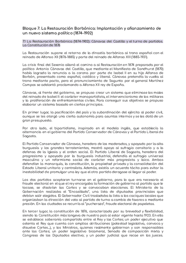 Miniatura del documento Bloque-7-La-Restauracion-Borbonica-Implantacion-y-afianzamiento-de-un-nuevo-sistema-politico-1874-1902.pdf