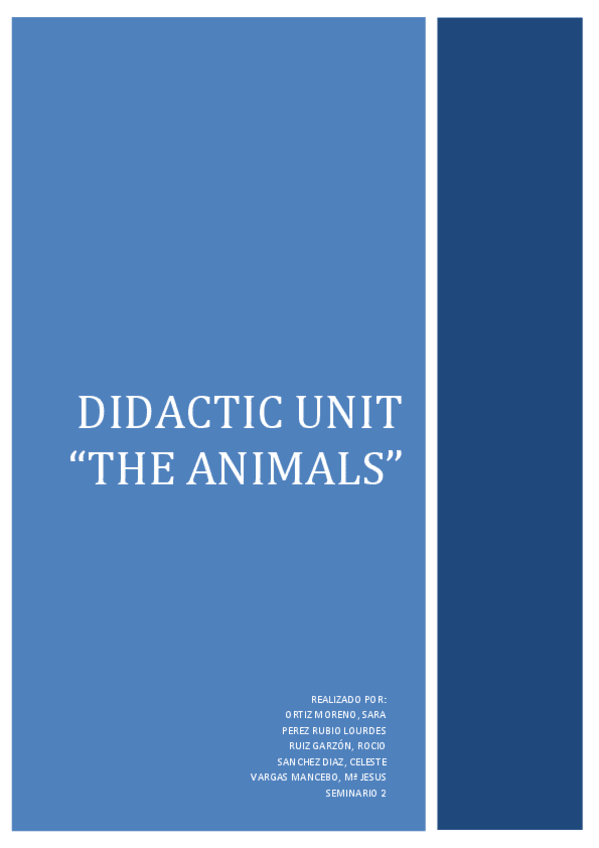 Miniatura del documento DIDACTIC UNIT      “THE ANIMALS”.pdf