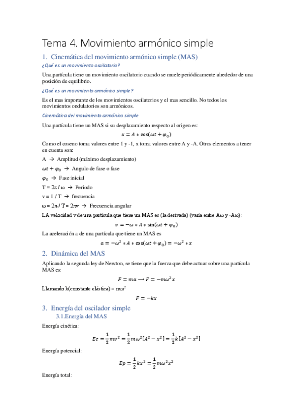 Miniatura del documento Tema 4. Movimiento armónico simple.pdf