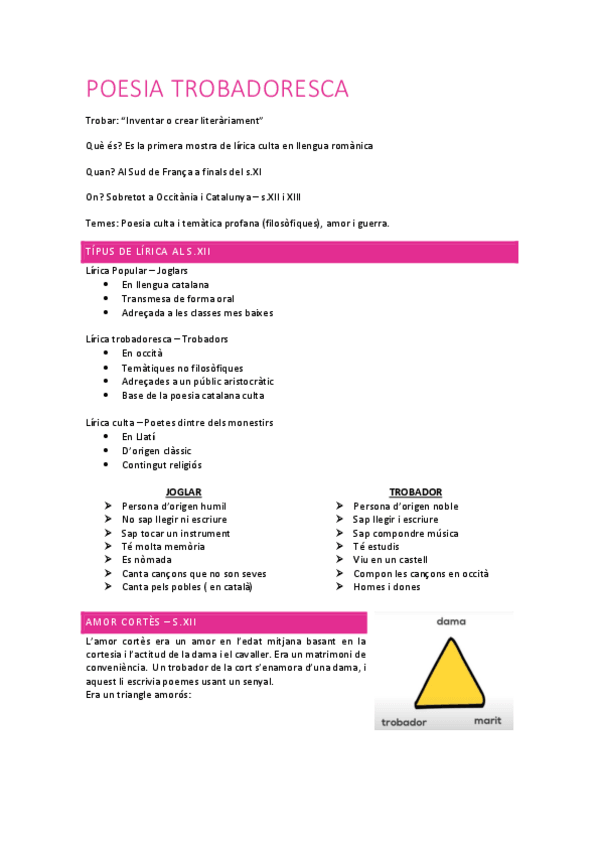 Miniatura del documento POESIA TROBADORESCA