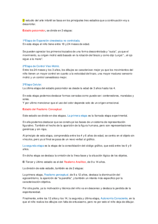 Miniatura del documento Plástica-Resumen Arte Infantil.docx